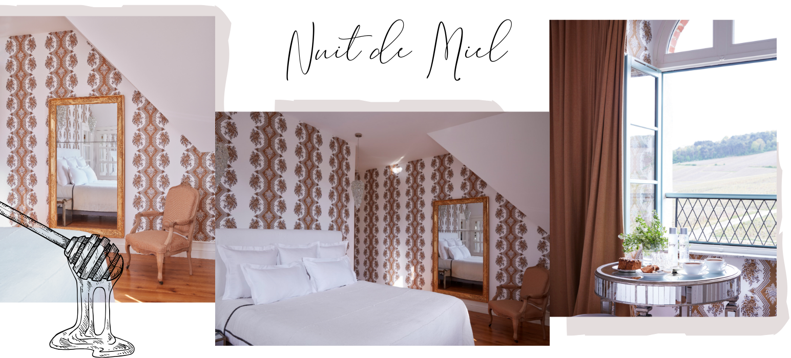 Chambre nuit de miel au Chateau de Sacy