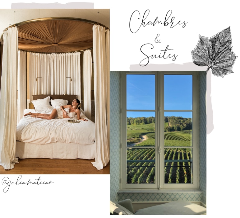Images des chambres et des suites du Château de Sacy