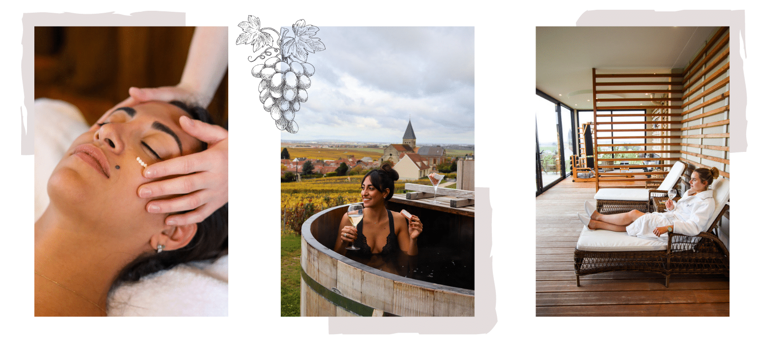 Les différents espaces bien-être du spa du Château de Sacy