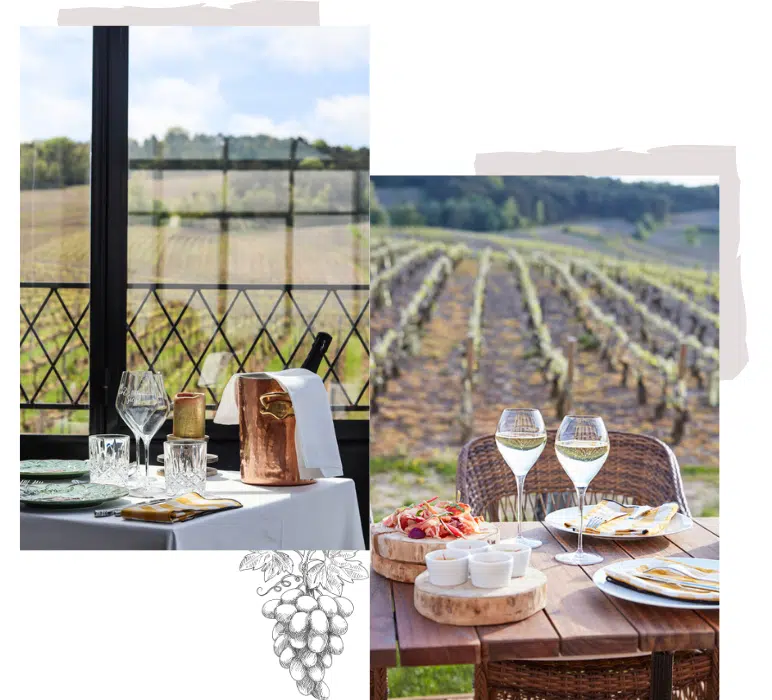 Plats sur terrase du Chateau de Sacy